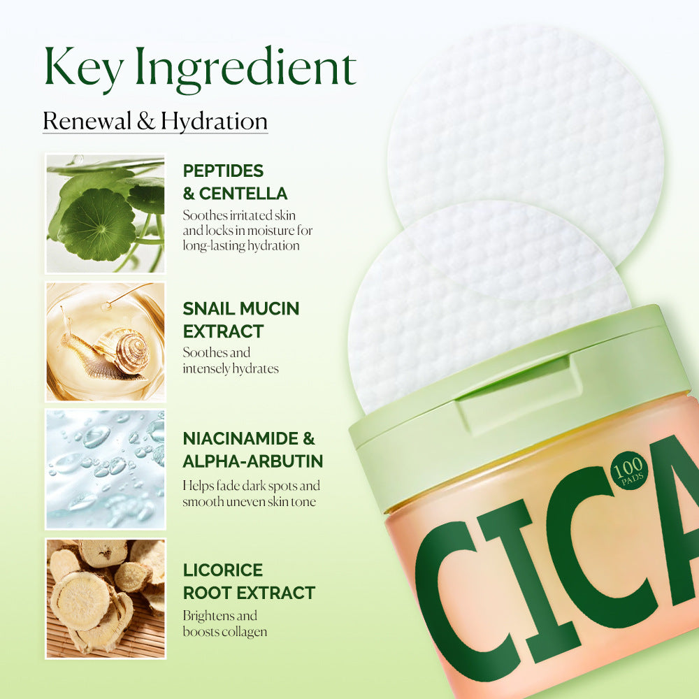 Borderless Best-selling Centella Asiatica Cleansing And Skincare Pads 100pcs Tk Dark Spot Toner Pads